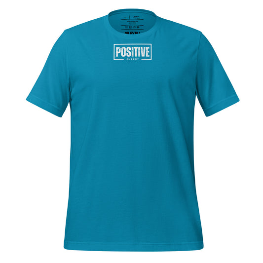 Blue t-shirt with text on a white background