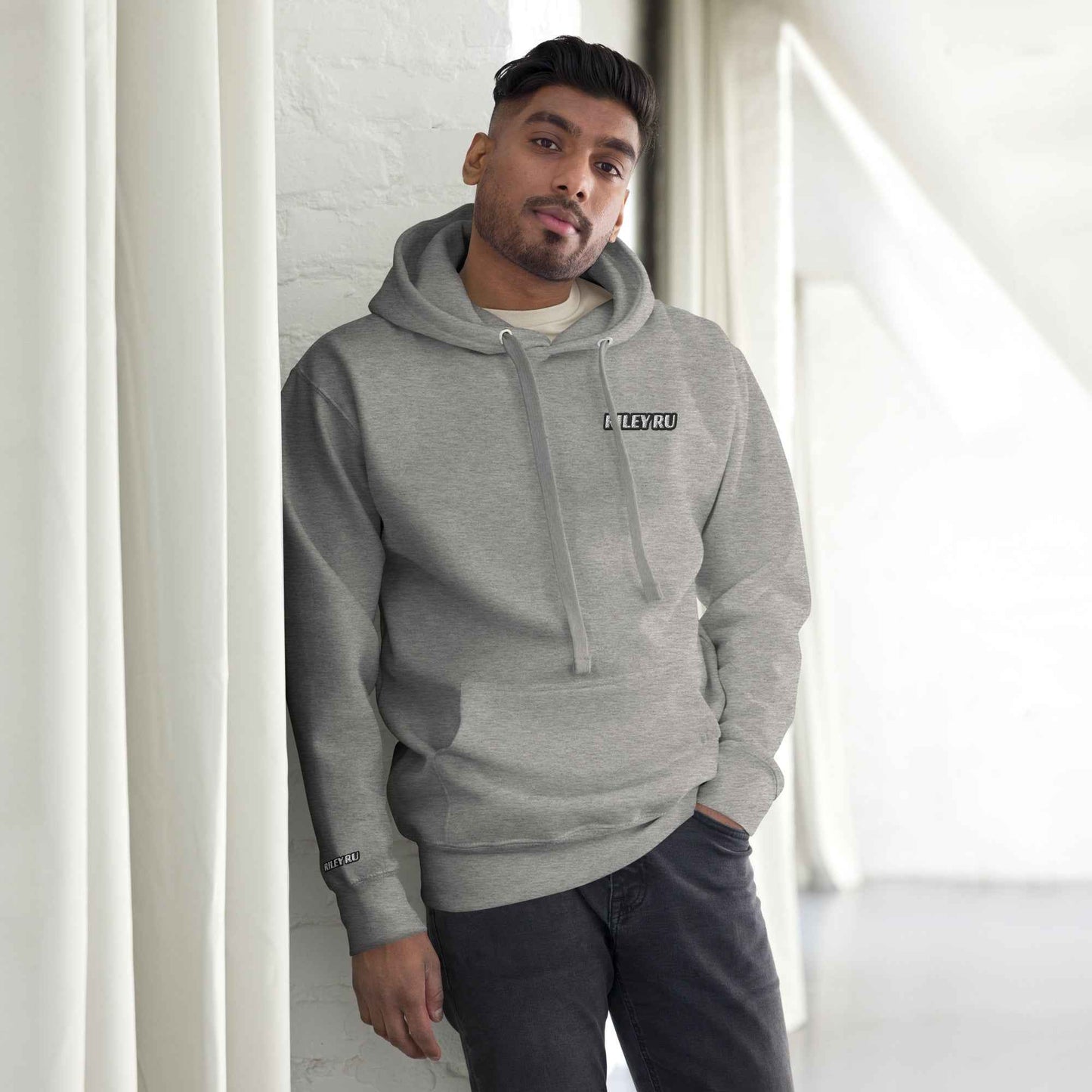 RILEY RU Embroidered Logo Sport Unisex Hoodie
