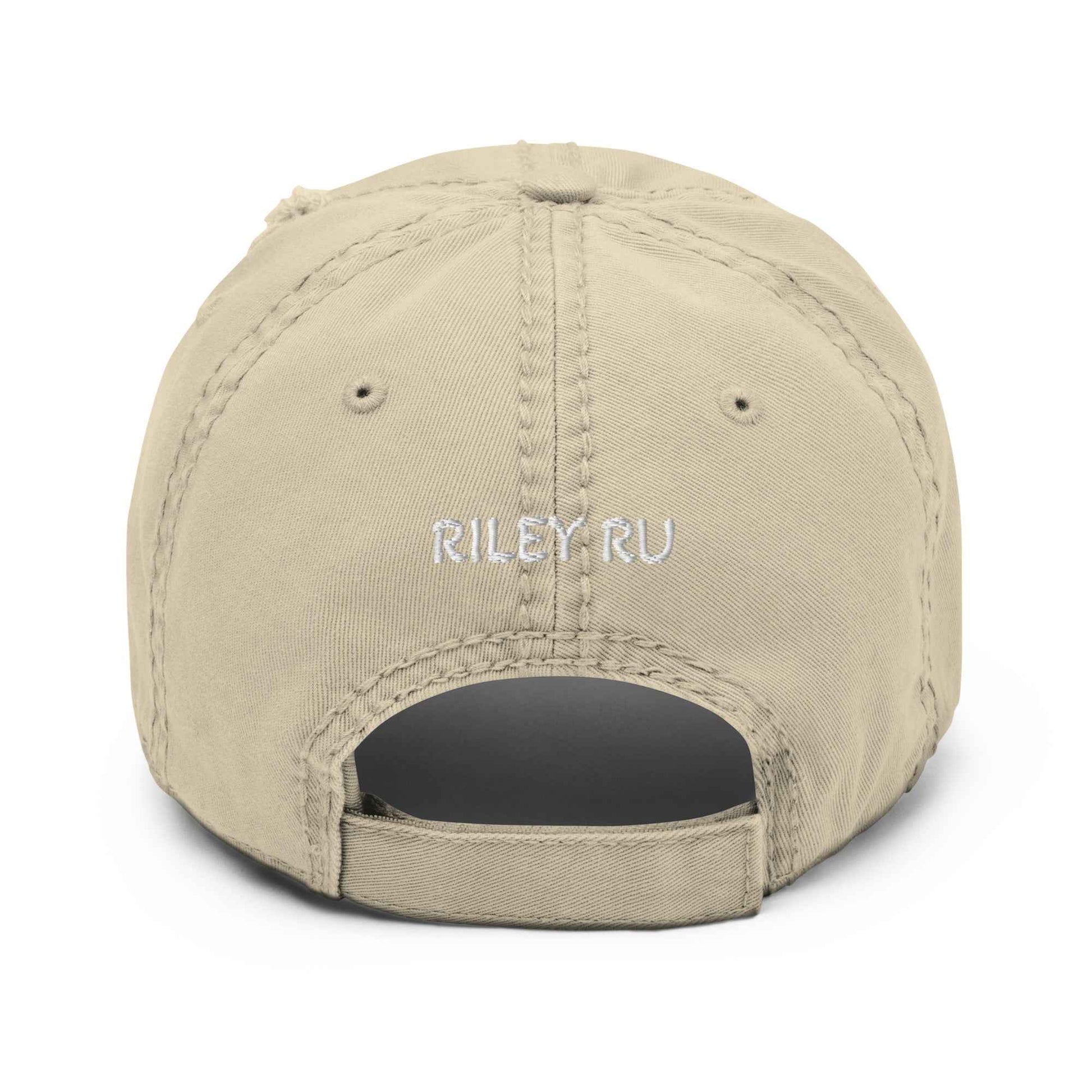 RILEY RU Embroidered Logo Distressed Dad Hat