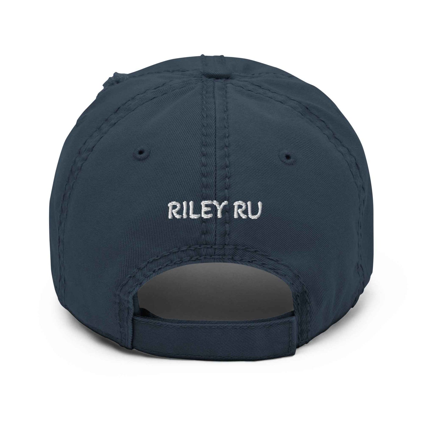 RILEY RU Embroidered Logo Distressed Dad Hat
