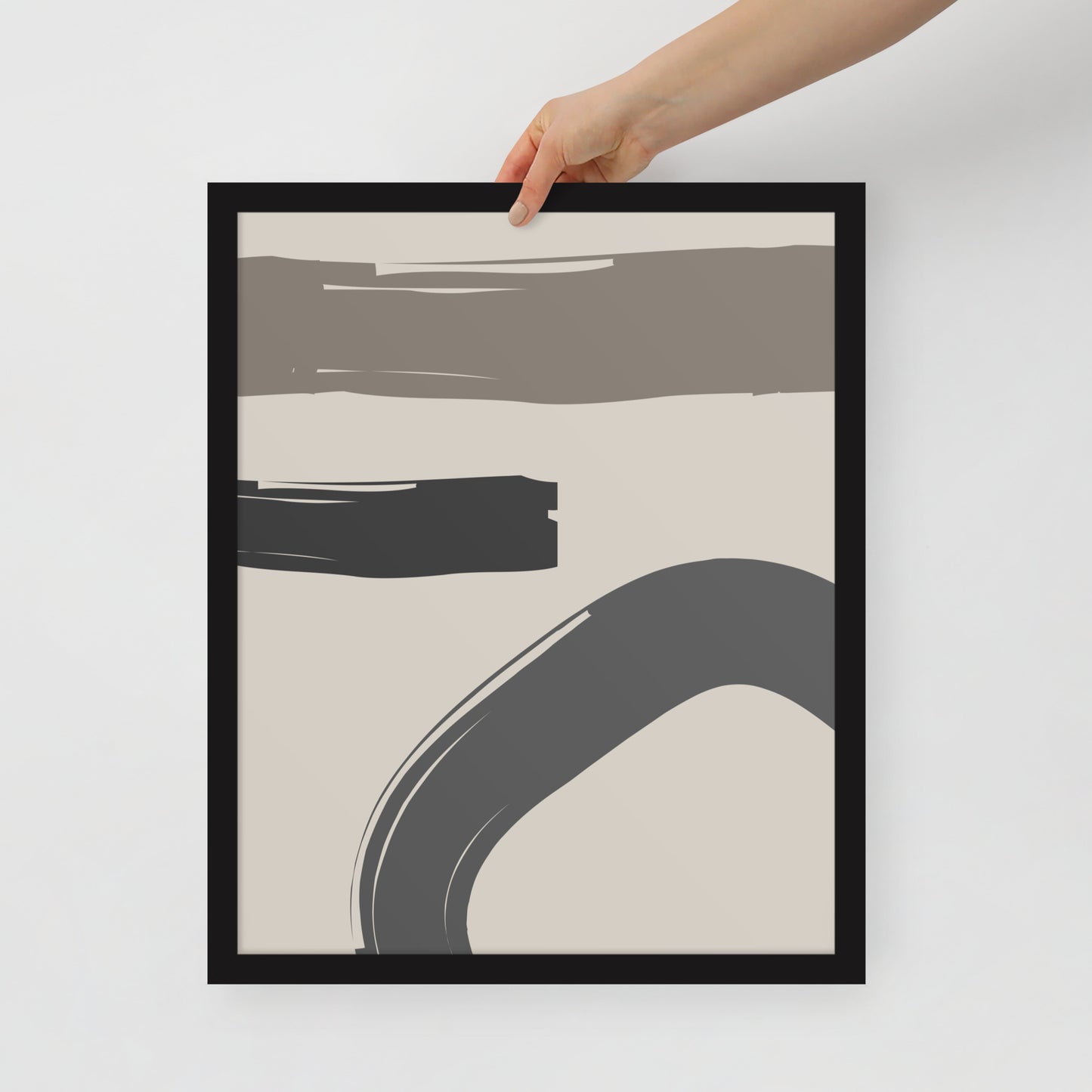 RILEY RU - Abstract Brush - Póster enmarcado