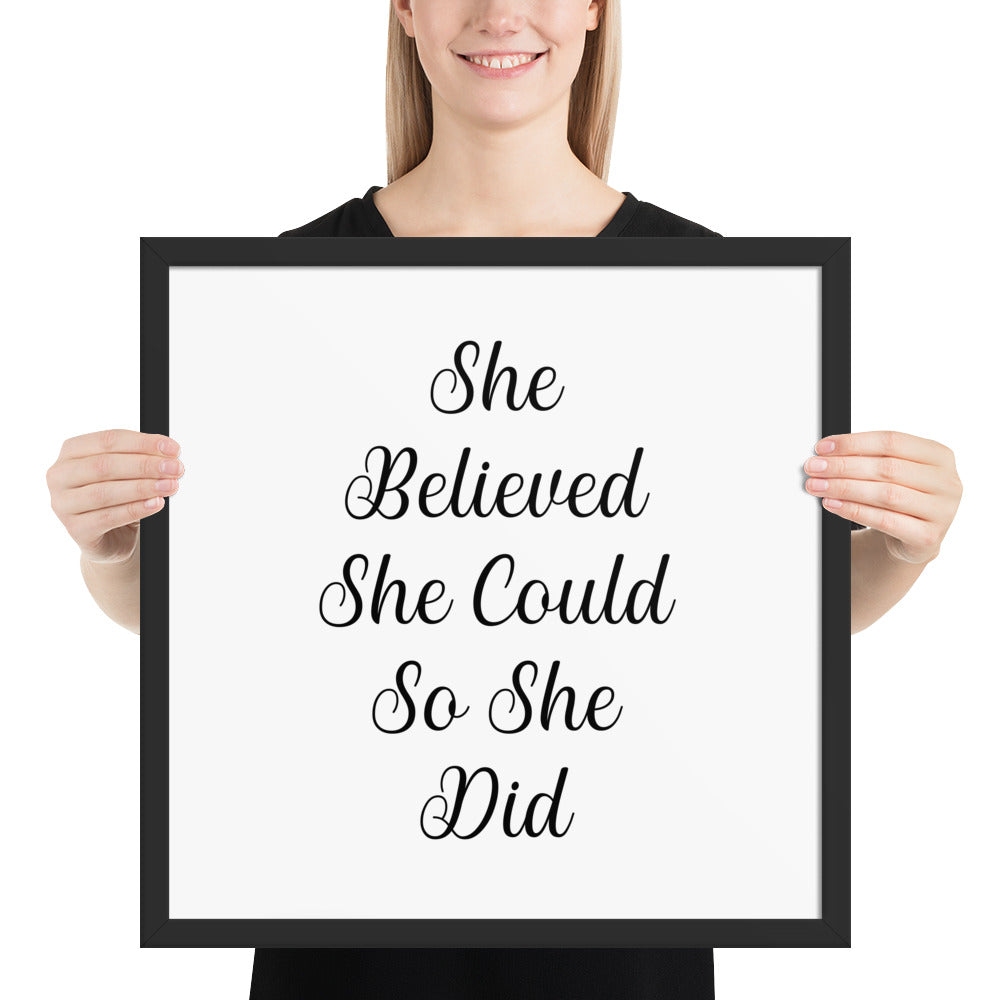 RILEY RU - She Believed She Could - Framed poster