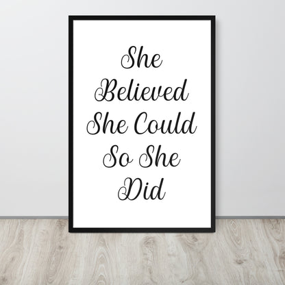 RILEY RU - She Believed She Could - Framed poster