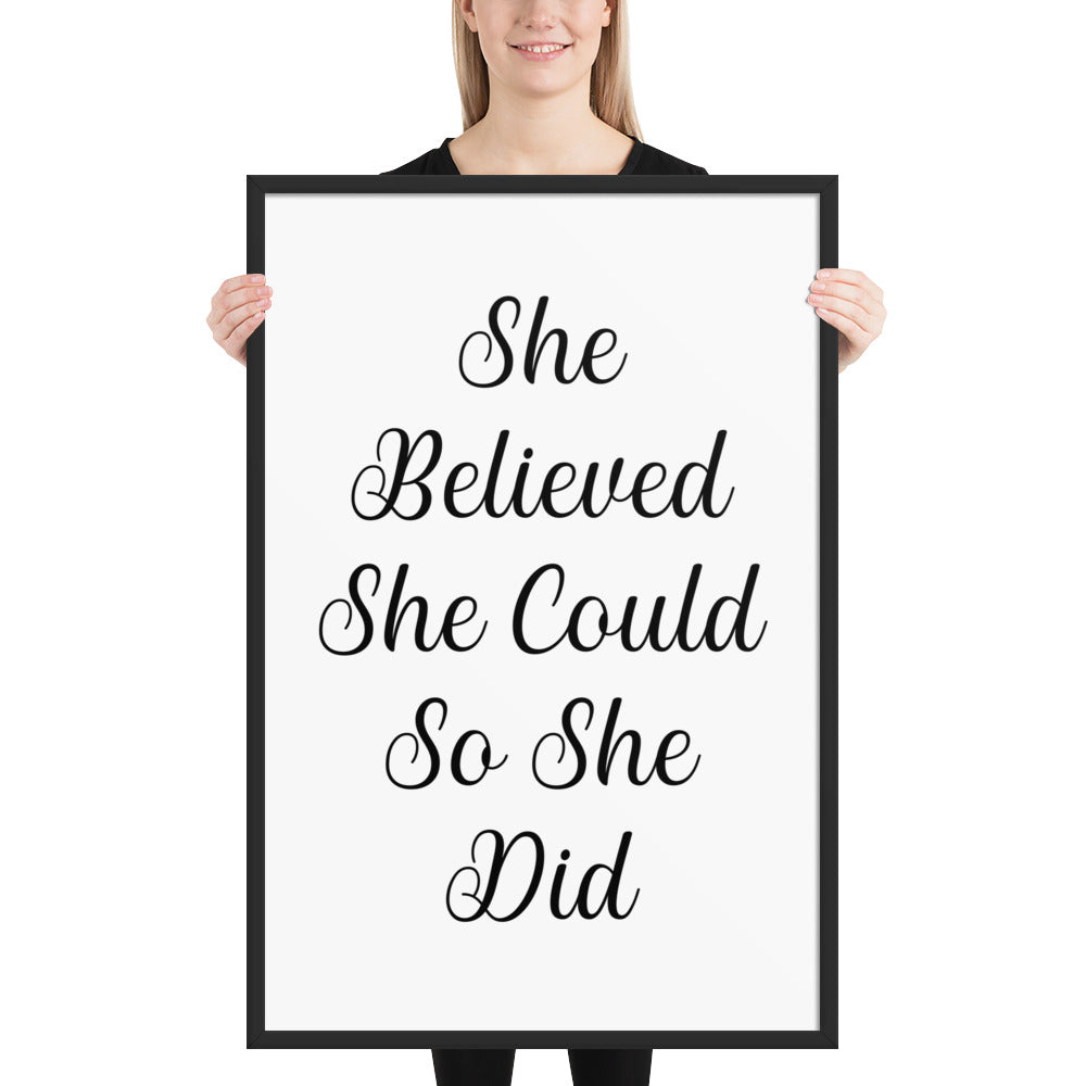 RILEY RU - She Believed She Could - Framed poster
