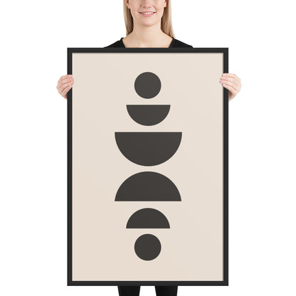 RILEY RU - Geometric Circles - Framed poster