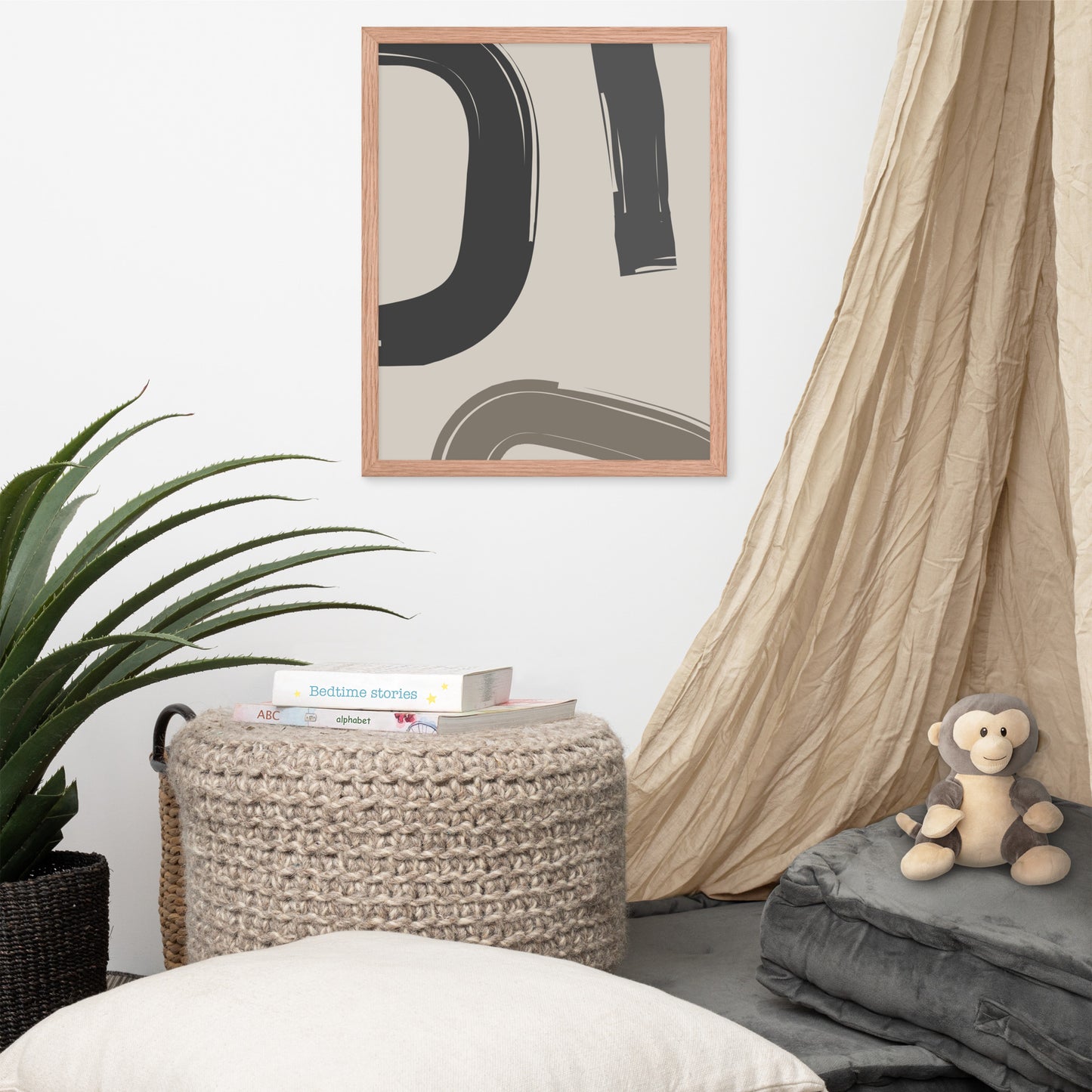 RILEY RU - Abstract Brush - Framed poster