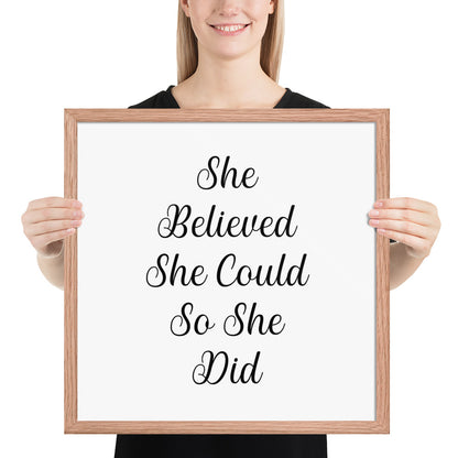 RILEY RU - She Believed She Could - Framed poster