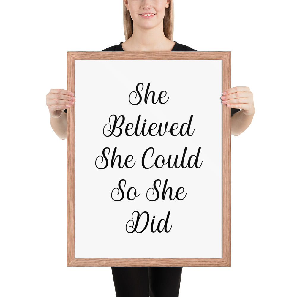 RILEY RU - She Believed She Could - Framed poster