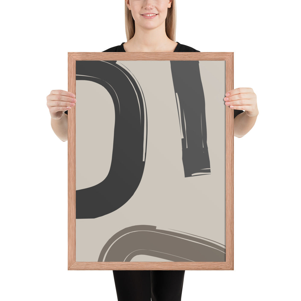 RILEY RU - Abstract Brush - Framed poster