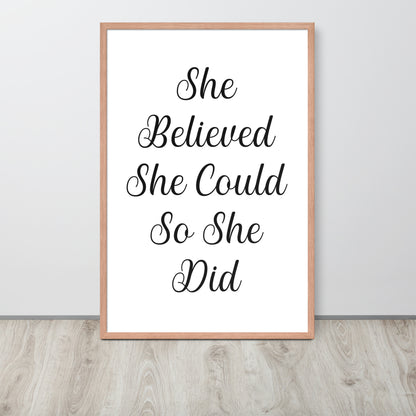 RILEY RU - She Believed She Could - Framed poster