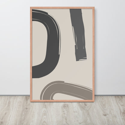 RILEY RU - Abstract Brush - Framed poster