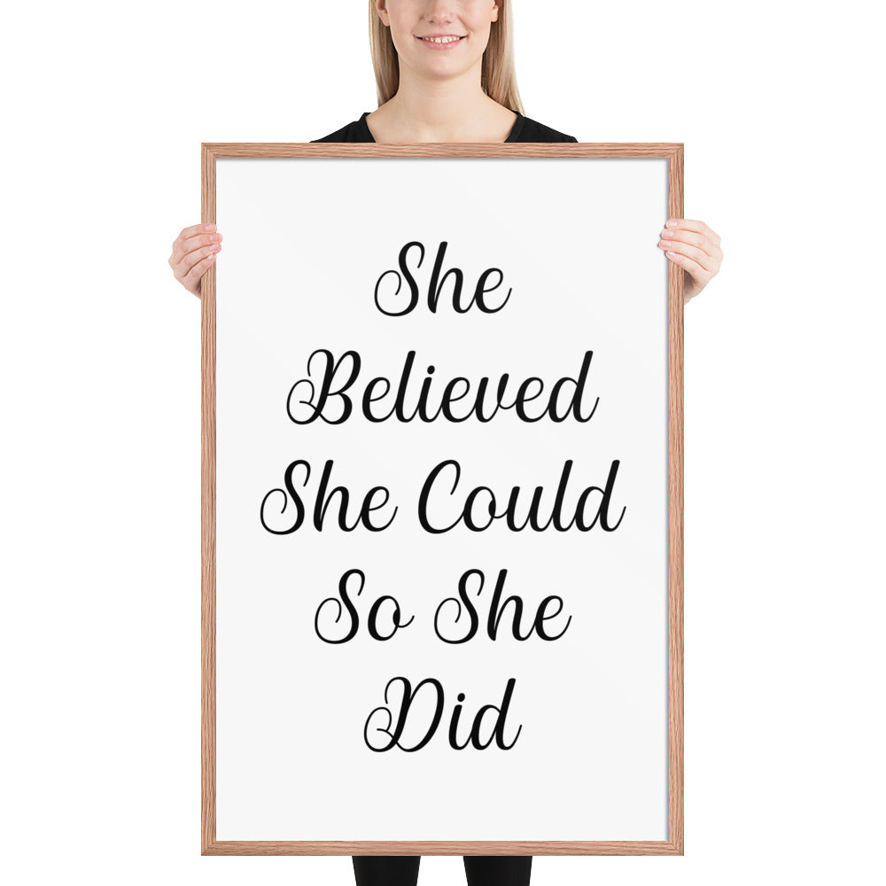 RILEY RU - She Believed She Could - Framed poster