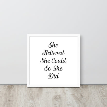 RILEY RU - She Believed She Could - Framed poster