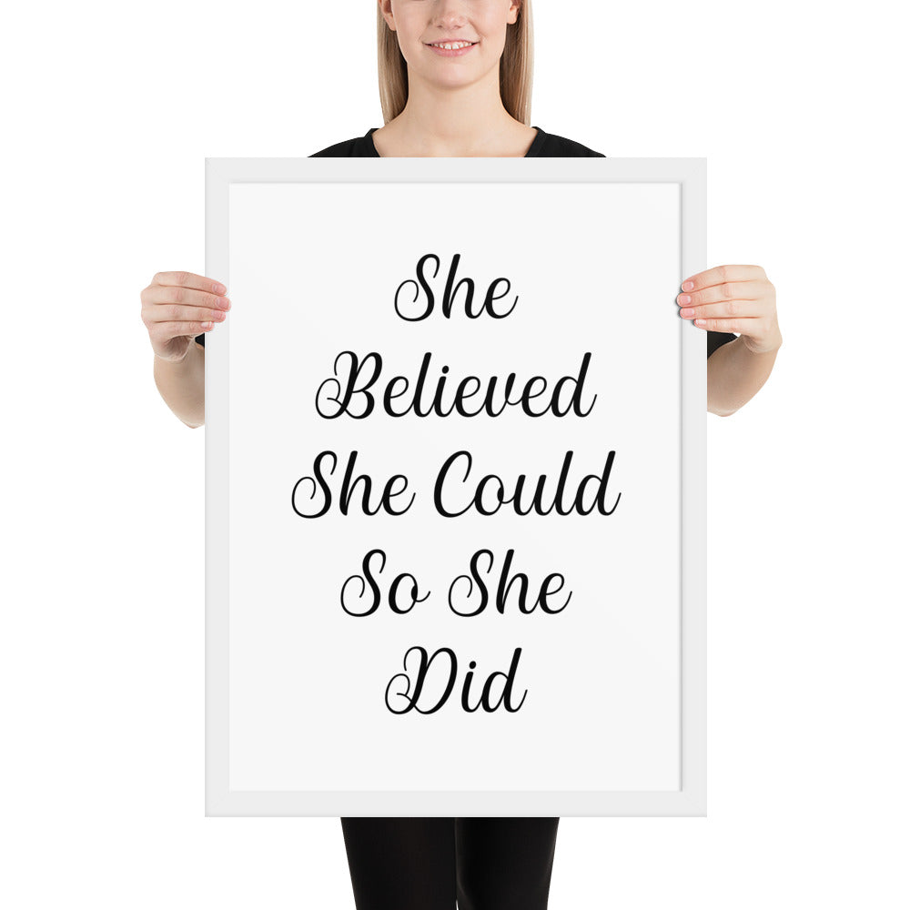 RILEY RU - She Believed She Could - Framed poster