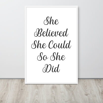 RILEY RU - She Believed She Could - Framed poster