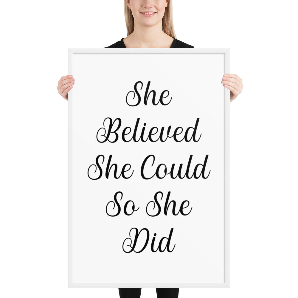 RILEY RU - She Believed She Could - Framed poster