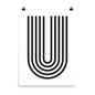 Black letter 'U' design on a white background