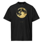 Black t-shirt with a gold moon graphic and 'La Luna' text on a white background