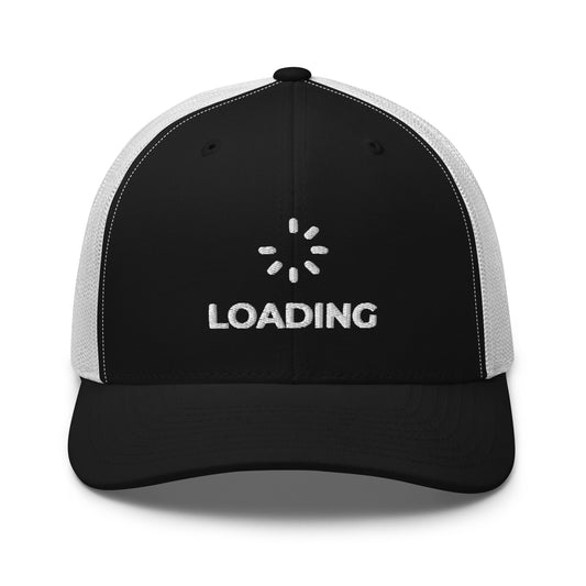 Black and white cap "LOADING" embroidered 