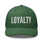 Green cap with 'LOYALTY' text on a white background