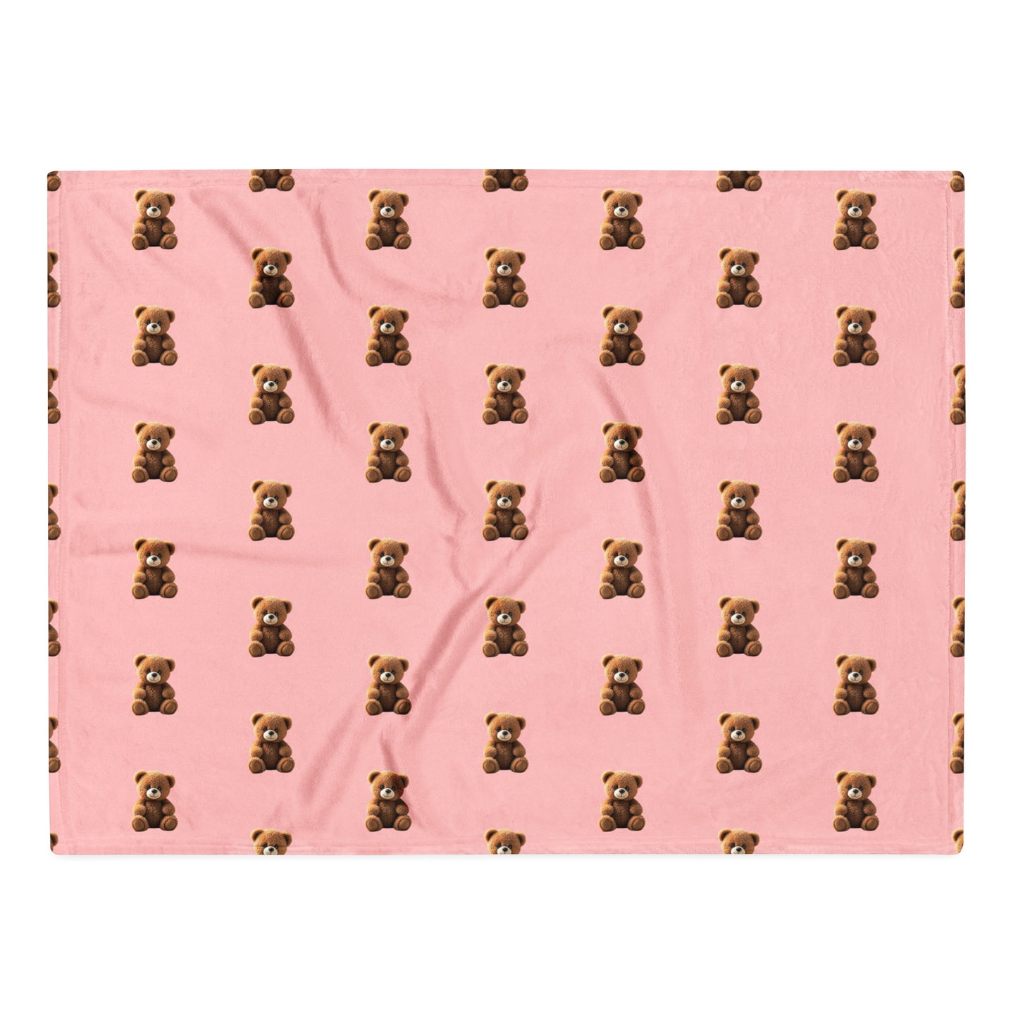 RILEY RU Teddy Bear Pink Throw Blanket
