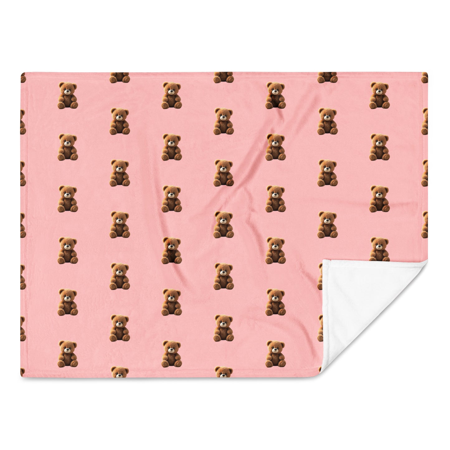 RILEY RU Teddy Bear Pink Throw Blanket