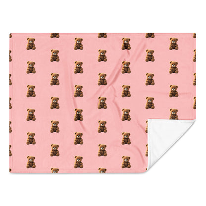 RILEY RU Teddy Bear Pink Throw Blanket