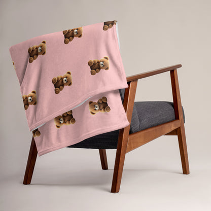 RILEY RU Teddy Bear Pink Throw Blanket