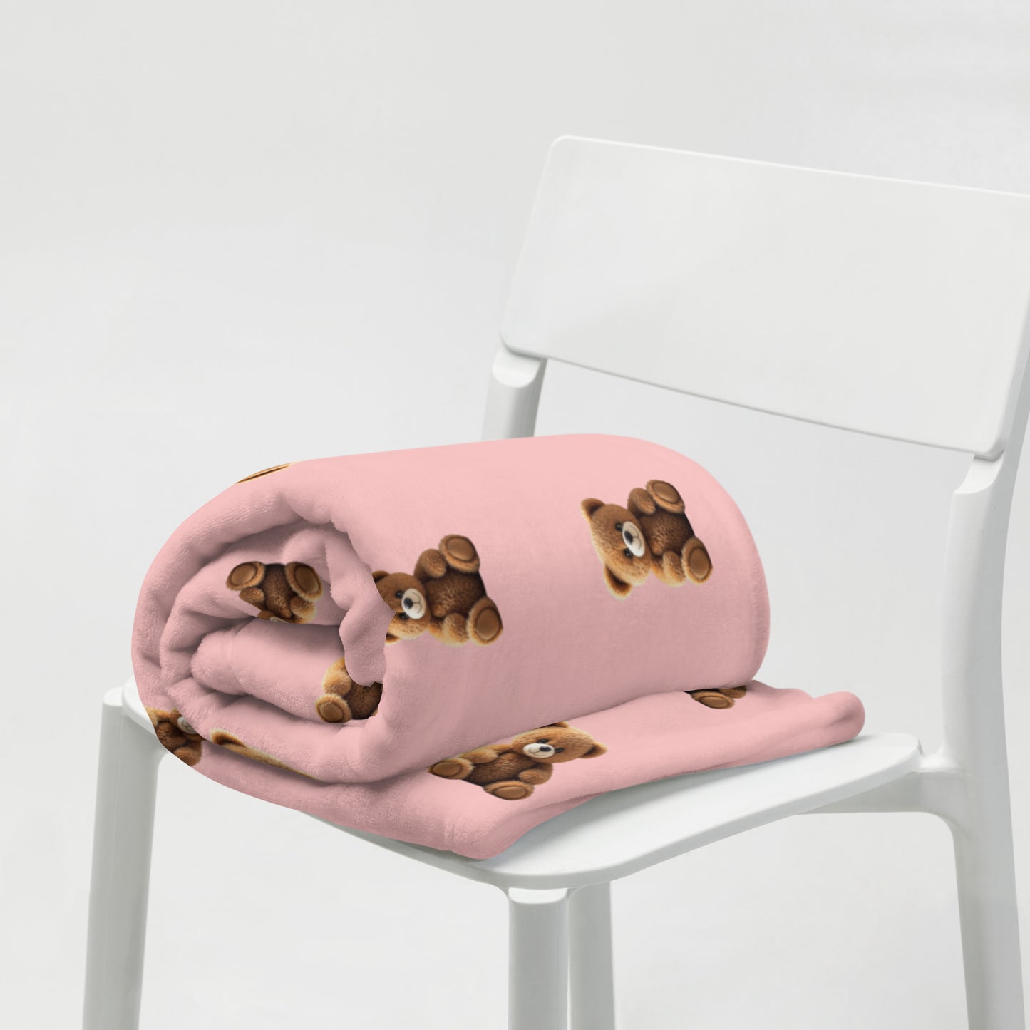 RILEY RU Teddy Bear Pink Throw Blanket