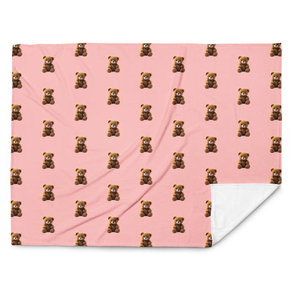 RILEY RU Teddy Bear Pink Throw Blanket