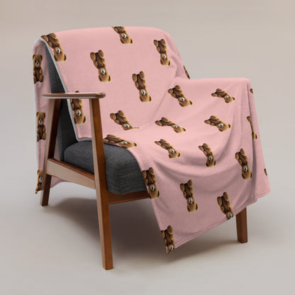 RILEY RU Teddy Bear Pink Throw Blanket