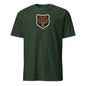 Green t-shirt with a bear graphic on a white background