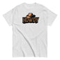White t-shirt with 'HOWDY' and cowboy hat graphic on a white background