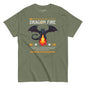 Green t-shirt with dragon graphic and 'Dragon Fire' text on a white background