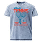 Gray t-shirt with 'Club Tennis' graphic design featuring tennis rackets and ball on a white background.