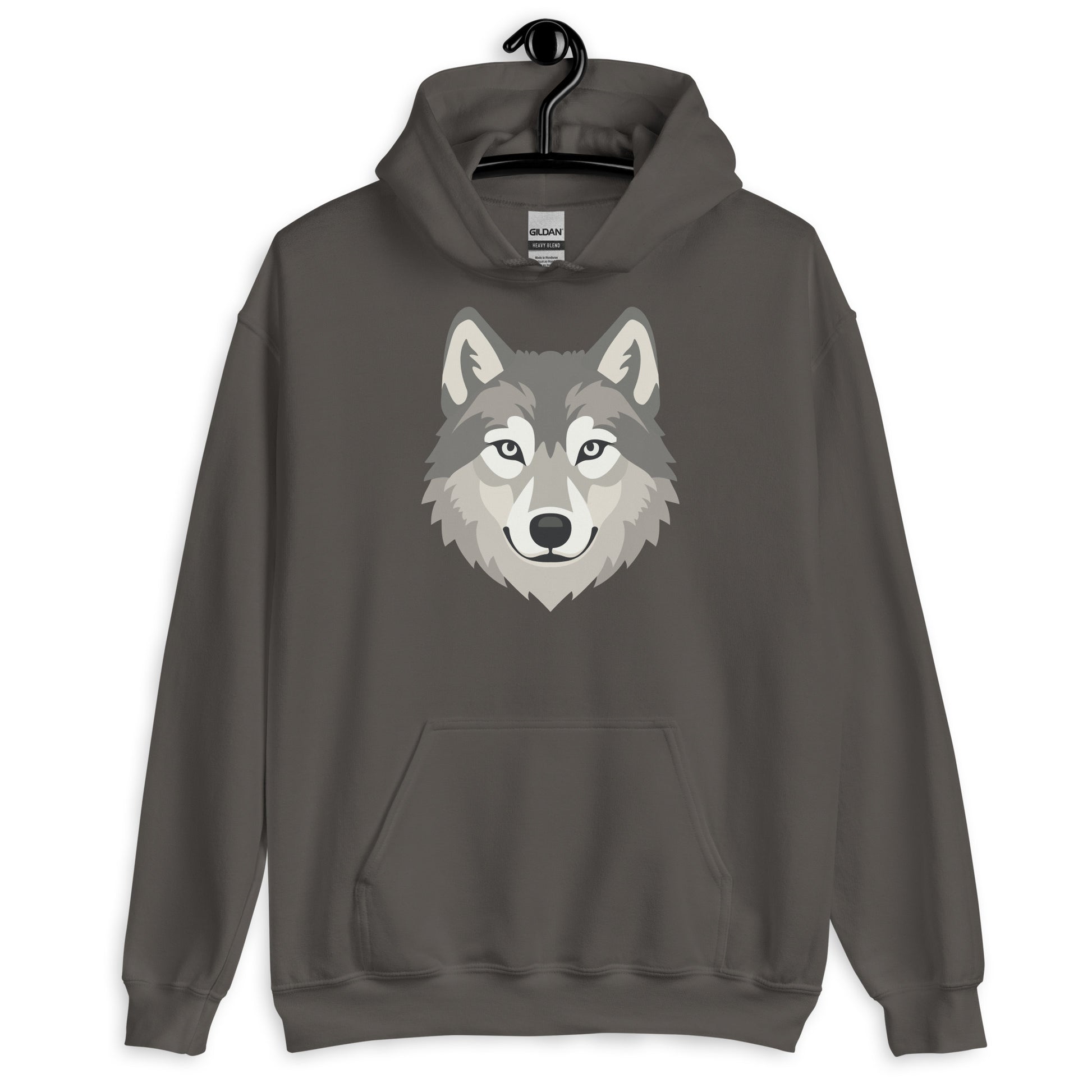 Navy blue hoodie with emoji designs and text on a white background