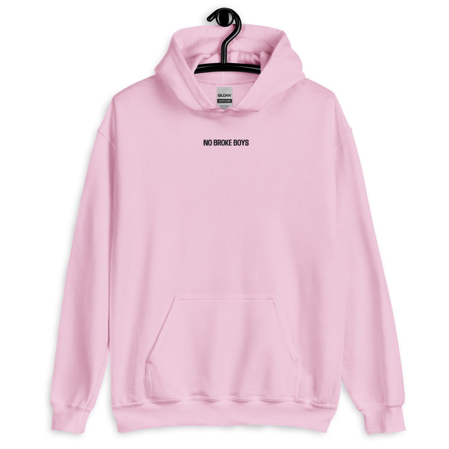 NO BROKE BOYS Black Embroidered Lyrics Unisex Hoodie