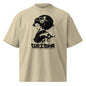 Beige t-shirt with black geisha design and text on a white background