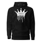 Black hoodie with a white star logo on a white background
