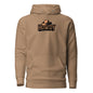 Brown hoodie with 'HOWDY' logo on a white background