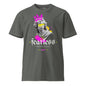 Gray t-shirt with a graphic design featuring a statue and the word 'fearless' on a white background.