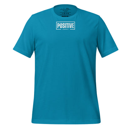 Blue t-shirt with text on a white background