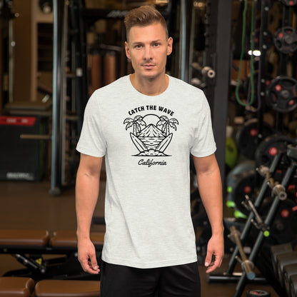 Man wearing a white t-shirt with a graphic design in a gym setting
