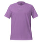 Light gray t-shirt with a small logo on a white background