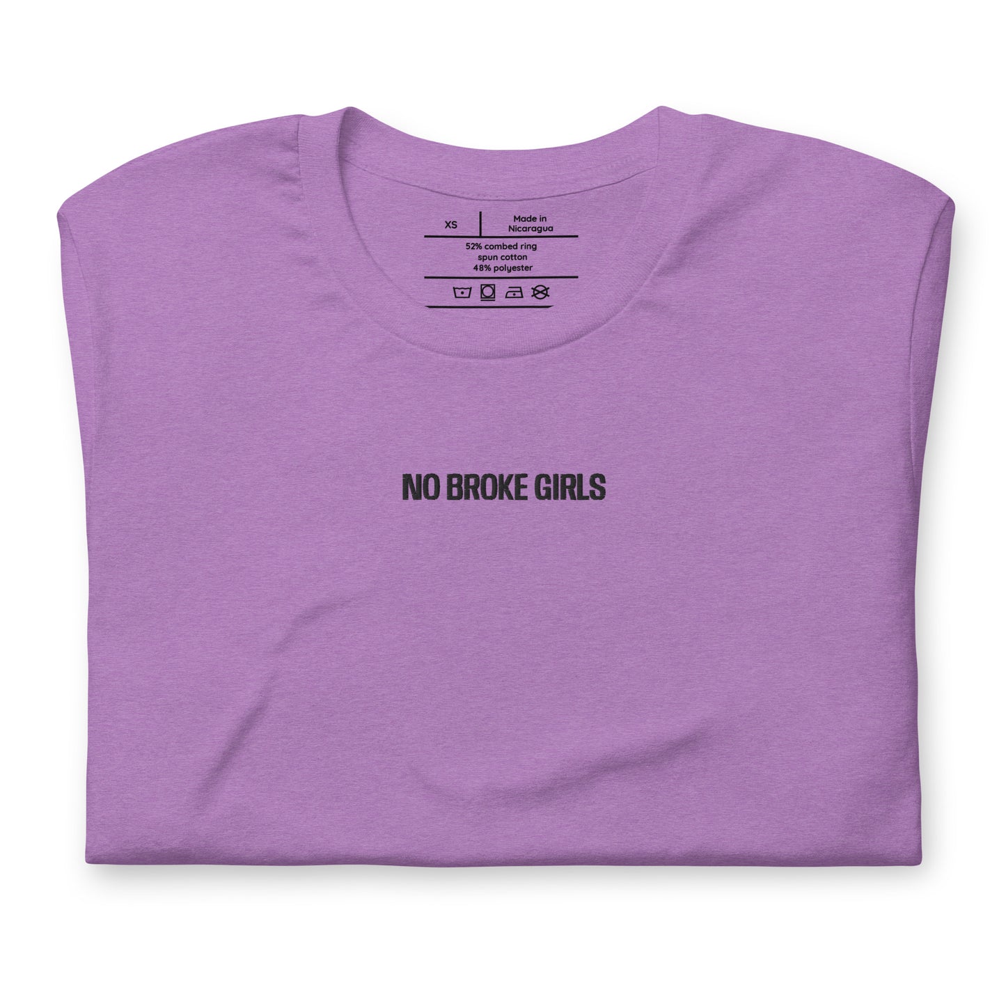NO BROKE GIRLS Black Embroidered Unisex t-shirt