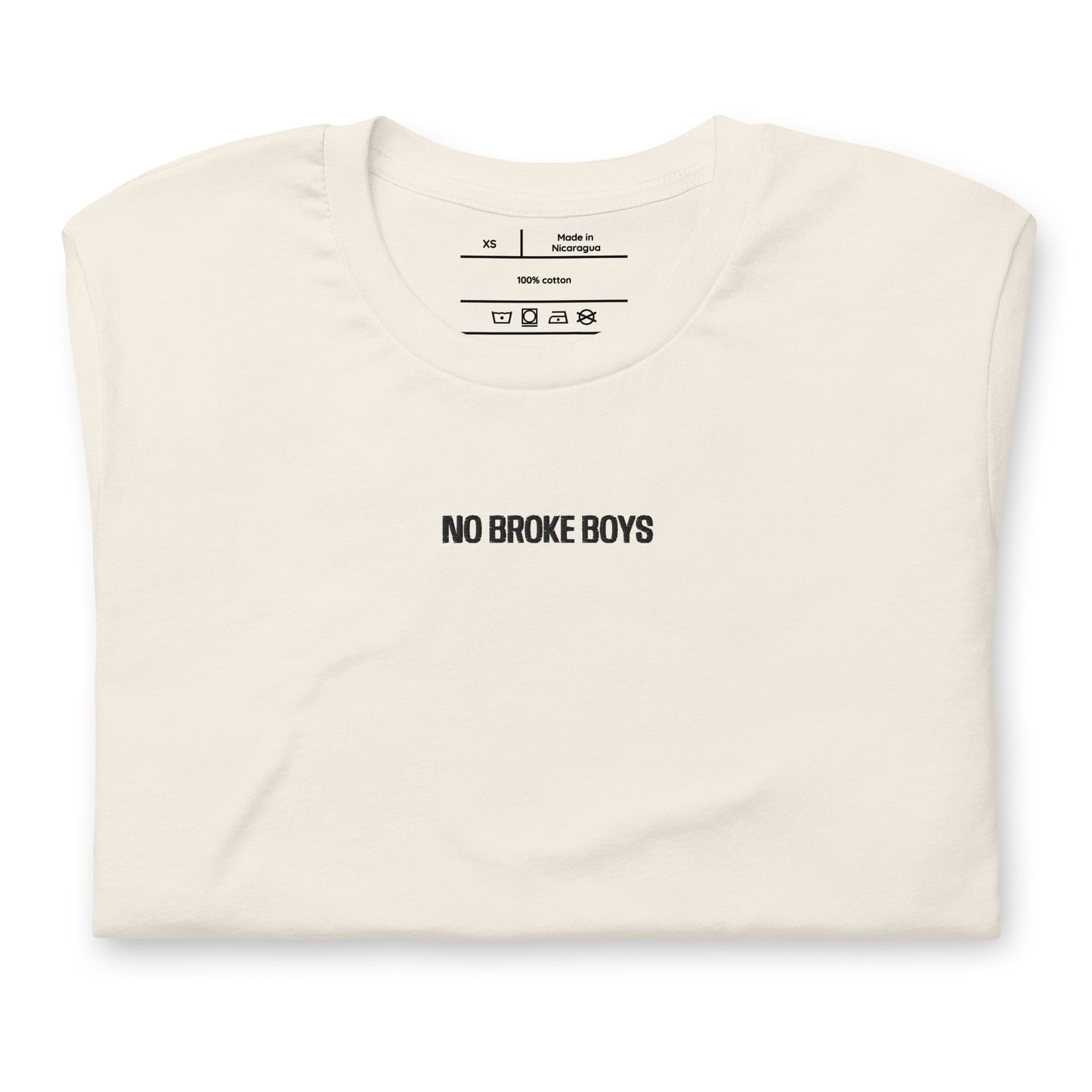 NO BROKE BOYS Black Embroidered Unisex t-shirt